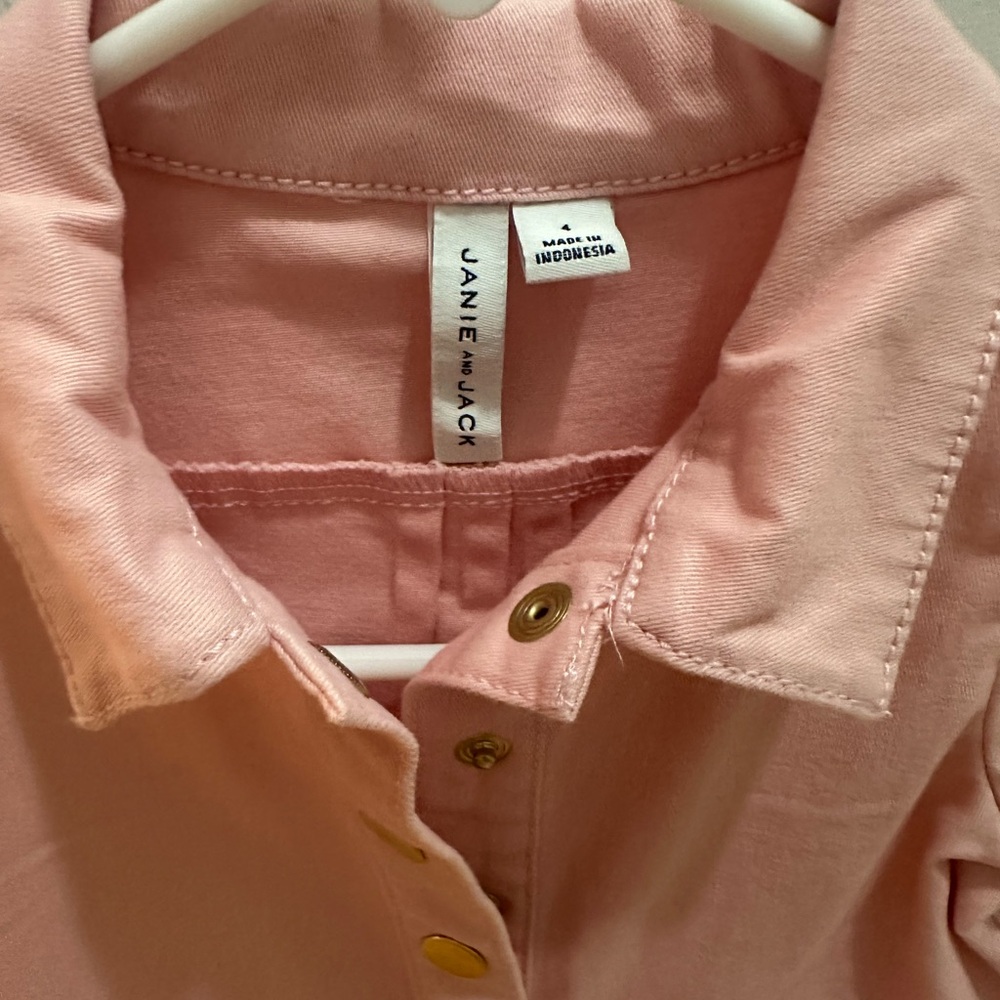 Janie and Jack Pink Puff Sleeve Romper - Picture 2 of 3
